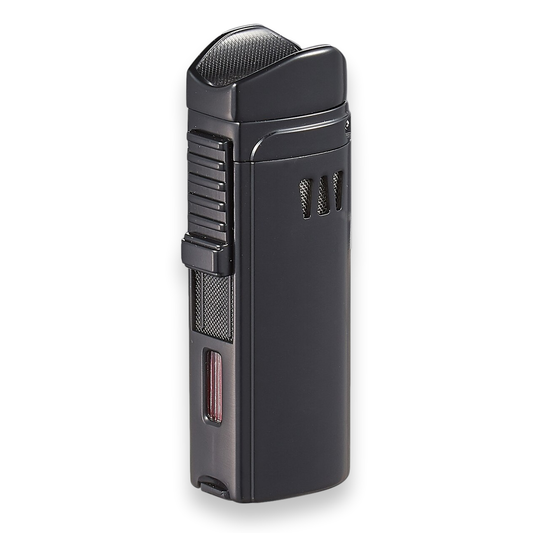 Visol Denali Torch Flame Triple Jet Cigar Lighter - Black - Exterior Front