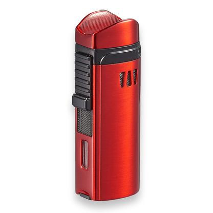 Visol Denali Torch Flame Triple Jet Cigar Lighter - Red - Exterior Front