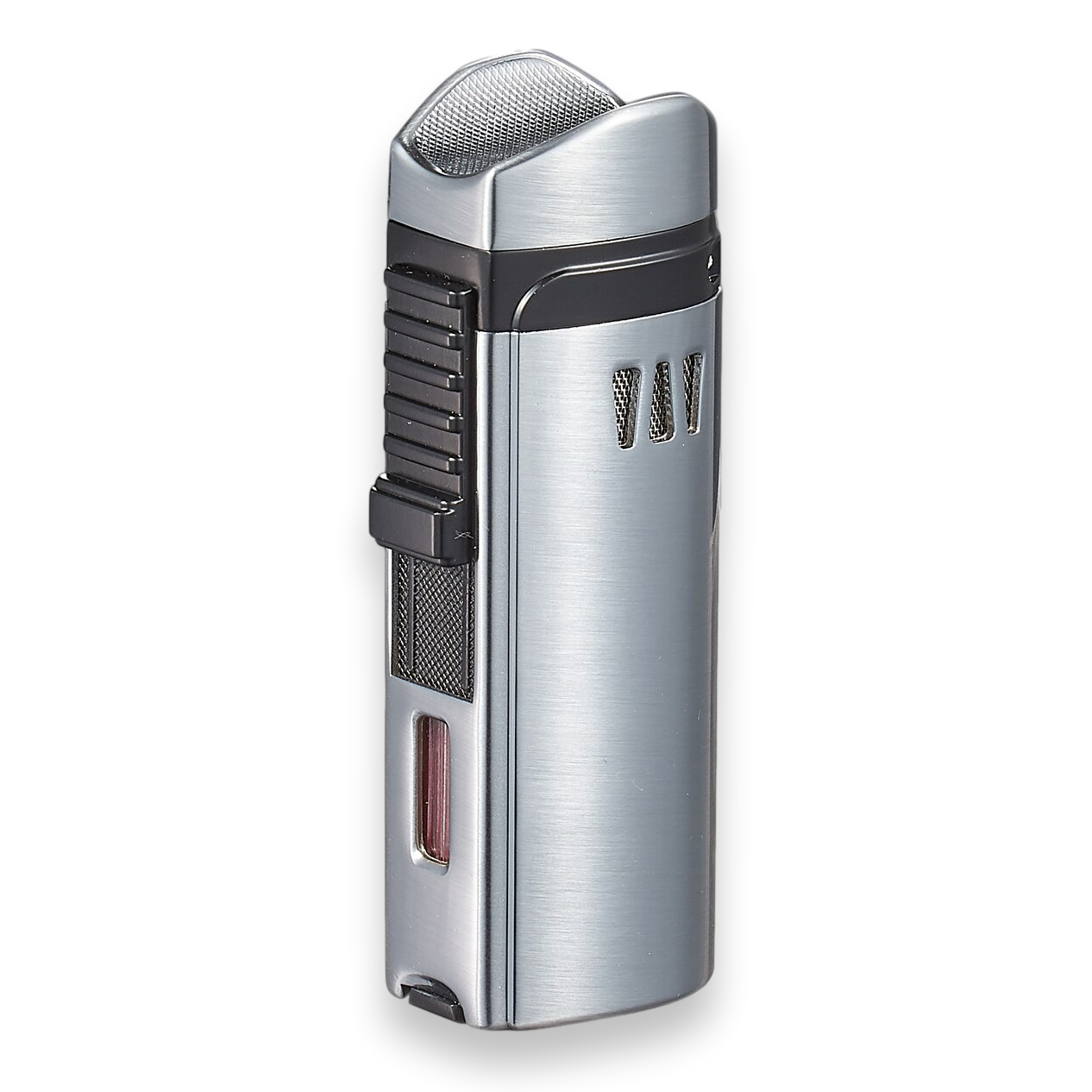 Visol Denali Torch Flame Triple Jet Cigar Lighter - Silver - Exterior Front