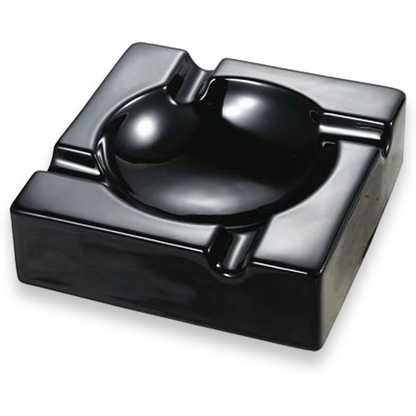 Visol Donovan Ceramic 4-Cigar Ashtray - For Patio Use - Black - Exterior Front