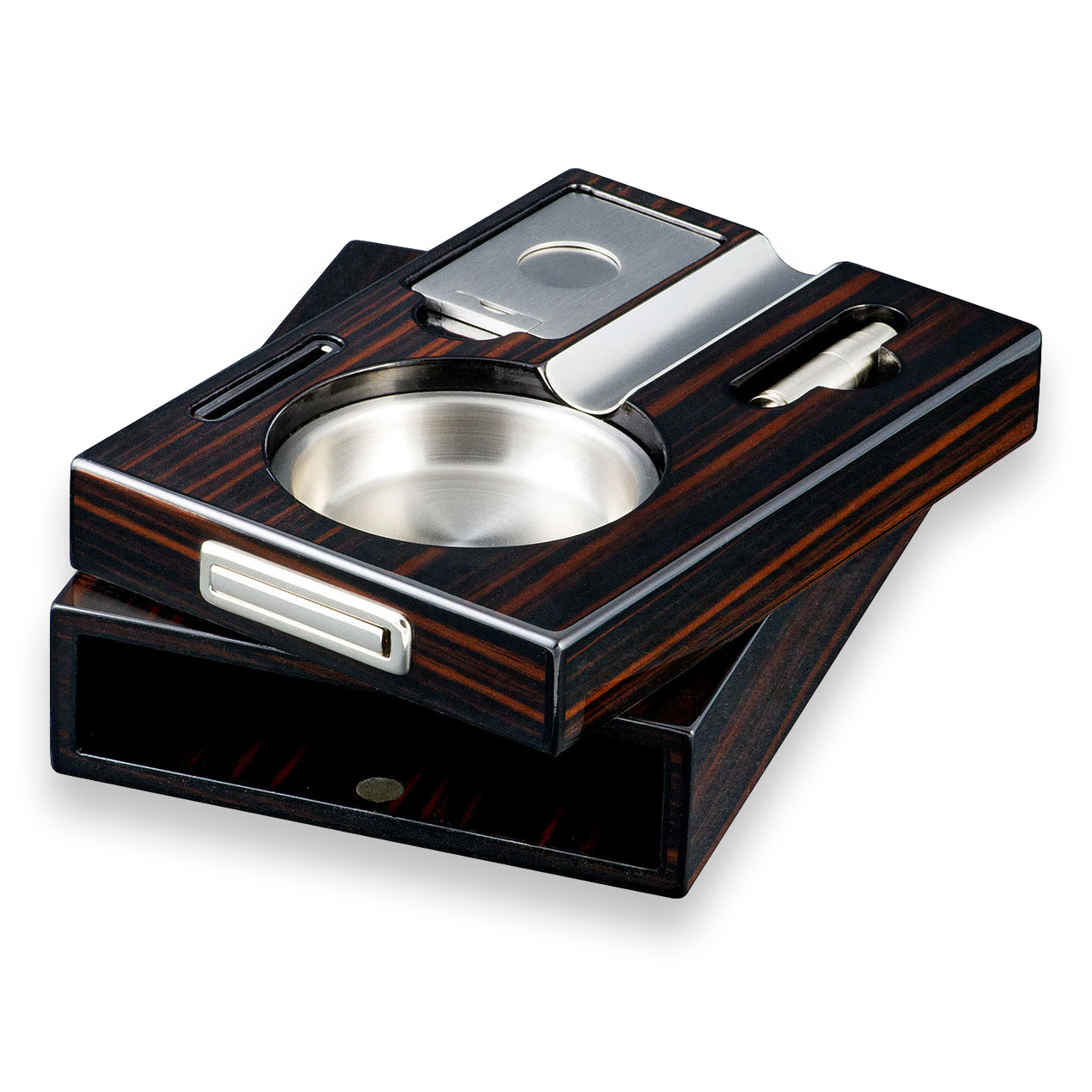 Visol Drawer Wood 1-Cigar Ashtray  - Interior with Punch Cutter