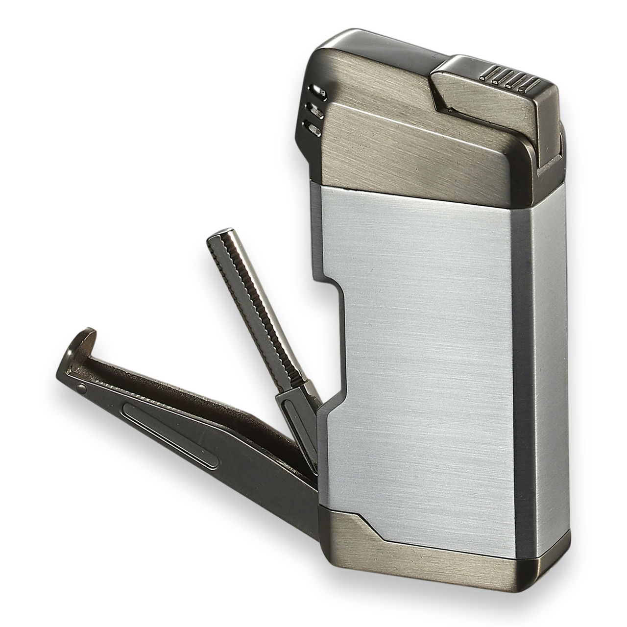 Visol Epirus Soft Flame Cigar Pipe Lighter - Silver - Exterior Front Accessories