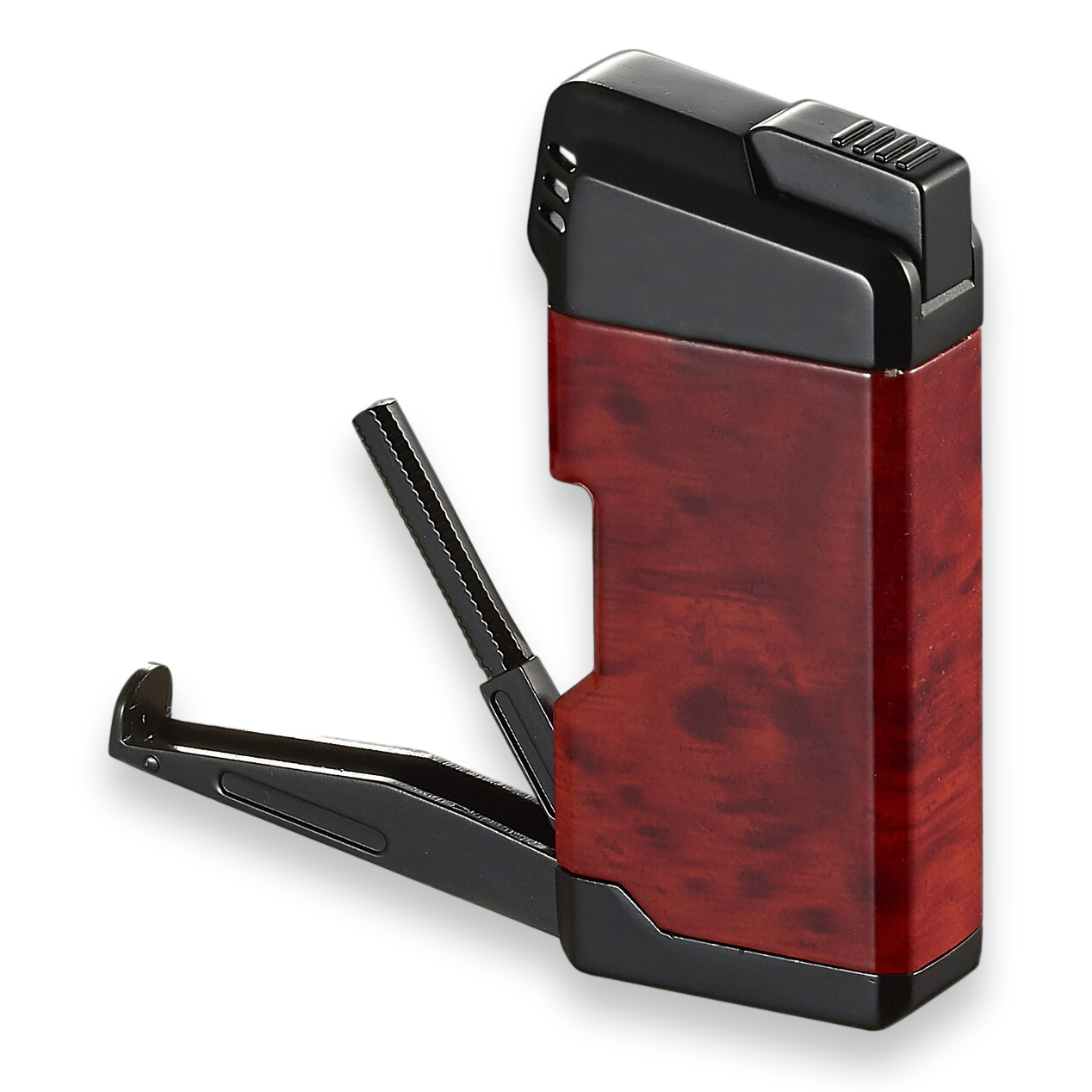 Visol Epirus Soft Flame Cigar Pipe Lighter - Wood Finish - Exterior Front Accessories