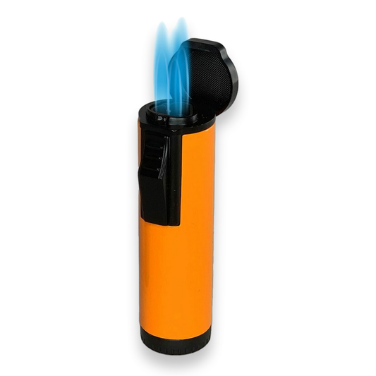Visol Hades Torch Flame Triple Jet Cigar Lighter - Orange Lacquer - Exterior Front