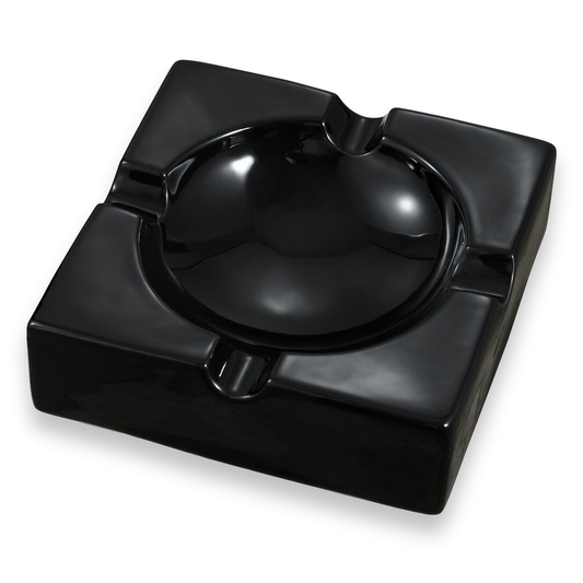 Visol Lokken Ceramic 4-Cigar Ashtray - Black - Exterior Front