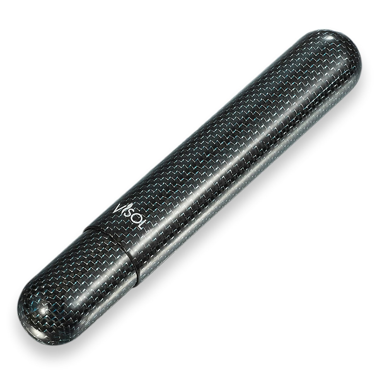 Visol Night II Metal 1-Cigar Tube - Carbon Fiber - Exterior Front
