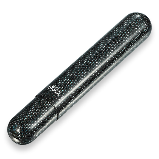 Visol Night II Metal 1-Cigar Tube - Carbon Fiber - Exterior Front