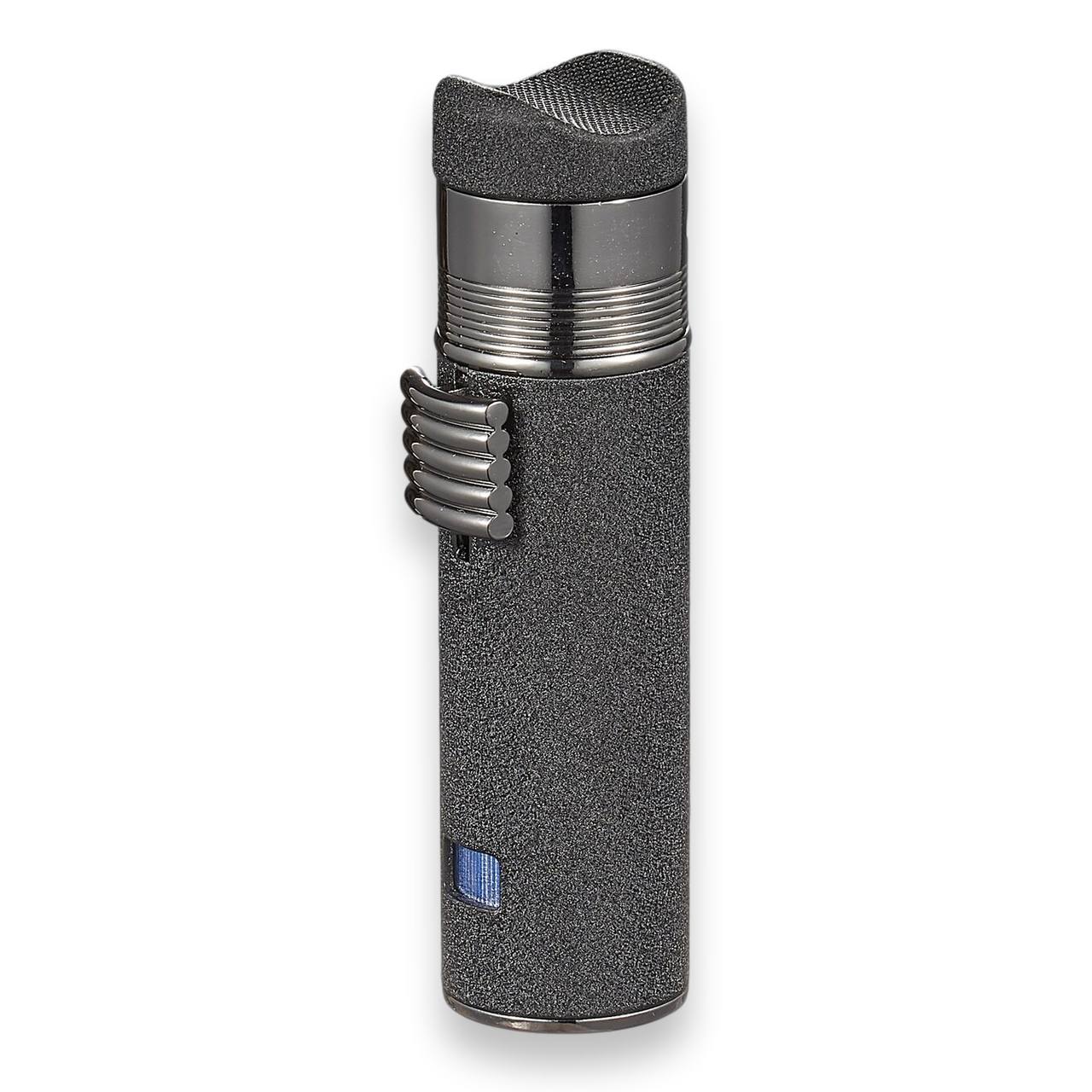 Visol Saddle Torch Flame Triple Jet Cigar Lighter - Black Matte - Exterior Front