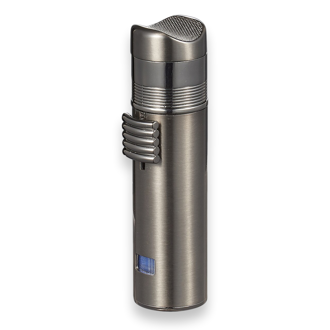 Visol Saddle Torch Flame Triple Jet Cigar Lighter - Gunmetal - Exterior Front