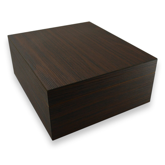 Visol Veneer Firenze Walnut PVC 25-Cigar Desktop Humidor  - Exterior Front