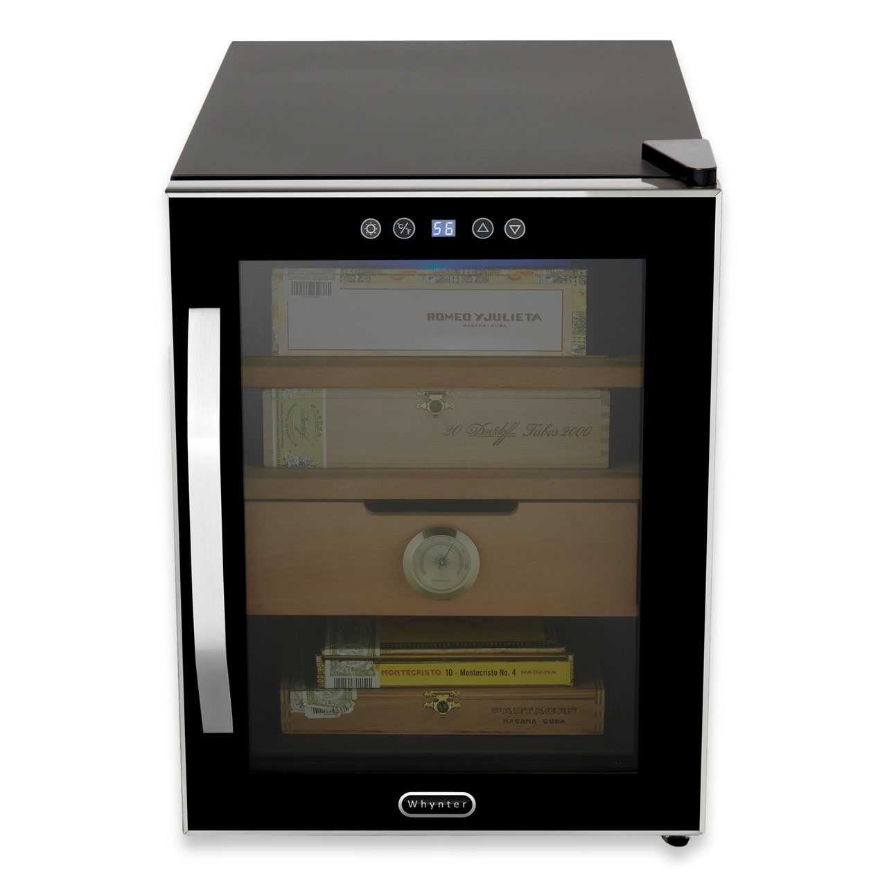 Whynter CHC-122BD Elite Touch Control Stainless 250-Cigar Cooler Humidor 1.2 cu. ft.  - Exterior Front