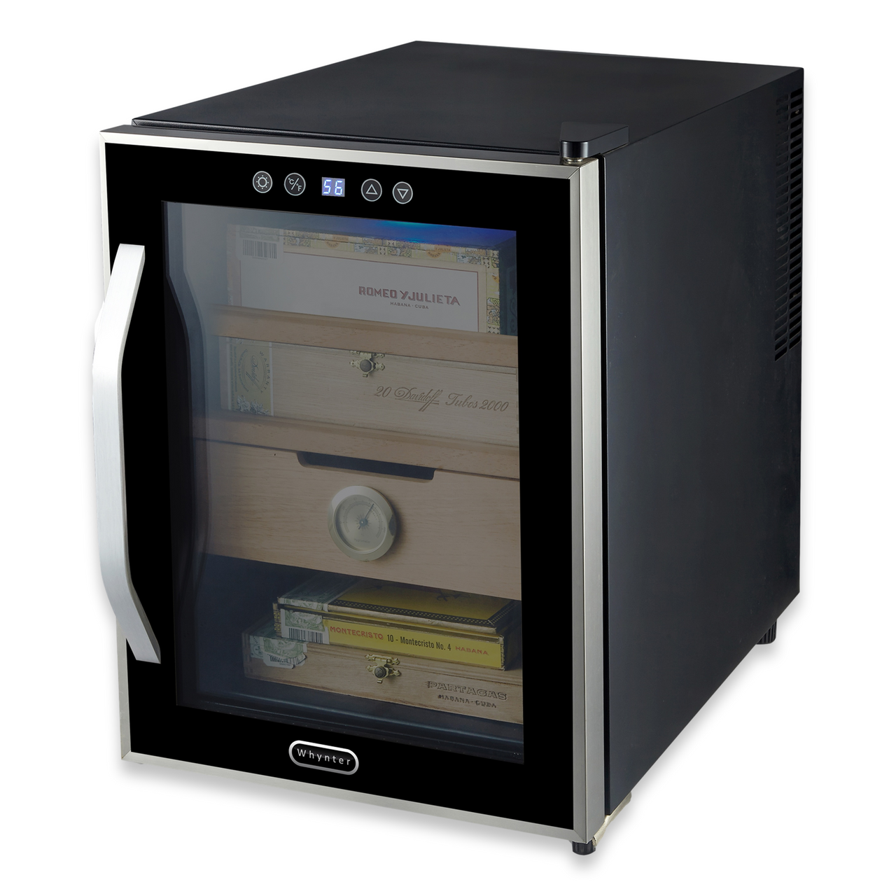 Whynter CHC-122BD Elite Touch Control Stainless 250-Cigar Cooler Humidor 1.2 cu. ft.  - Exterior Front Side Right