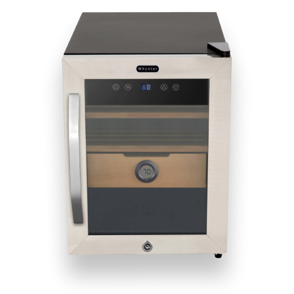 Whynter CHC-123DS Stainless Steel 250-Cigar Cooler Humidor 1.2 cu. ft.  - Exterior Front