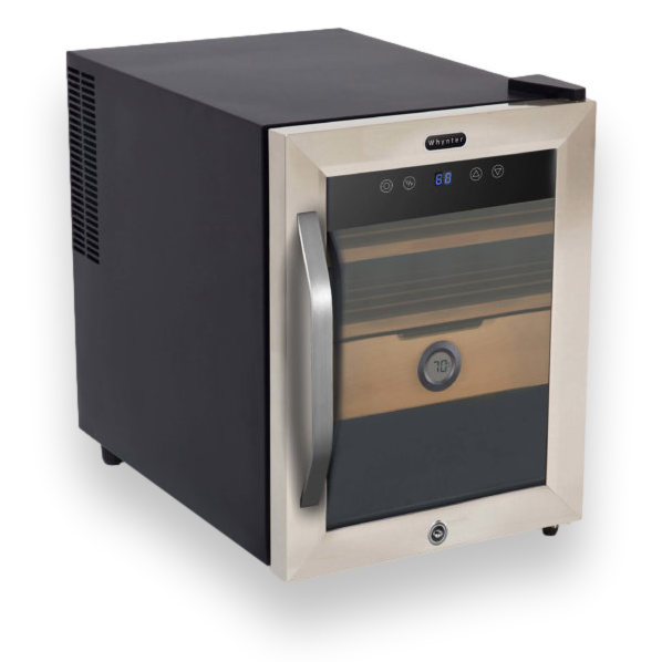 Whynter CHC-123DS Stainless Steel 250-Cigar Cooler Humidor 1.2 cu. ft.  - Exterior Front Right