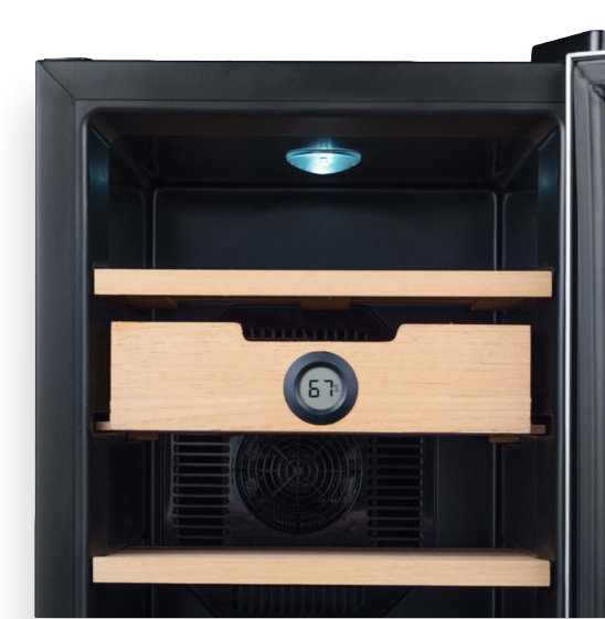 Whynter CHC-123DS Stainless Steel 250-Cigar Cooler Humidor 1.2 cu. ft.  - Interior Hygrometer
