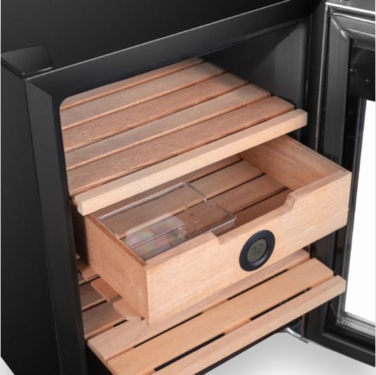 Whynter CHC-123DS Stainless Steel 250-Cigar Cooler Humidor 1.2 cu. ft.  - Interior Drawers