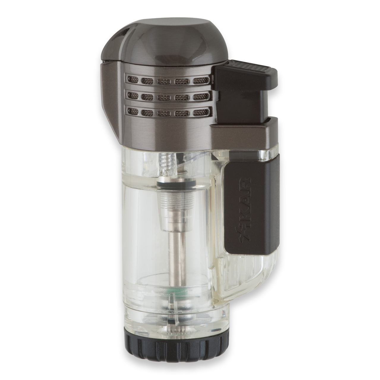 Xikar Tech Triple Torch Flame Triple Jet Cigar Lighter - Clear - Exterior Front