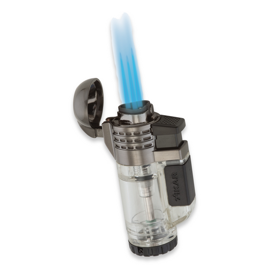 Xikar Tech Triple Torch Flame Triple Jet Cigar Lighter - Clear - Flame