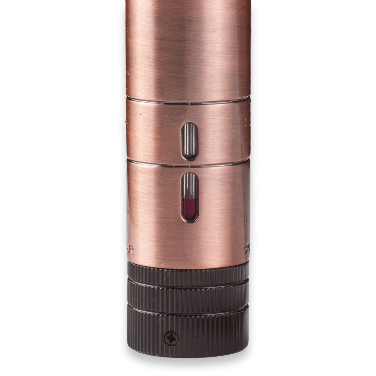 Xikar Turrim Torch Flame Single Jet Cigar Lighter - Vintage Bronze - Exterior Fuel Window