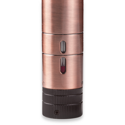 Xikar Turrim Torch Flame Single Jet Cigar Lighter - Vintage Bronze - Exterior Fuel Window