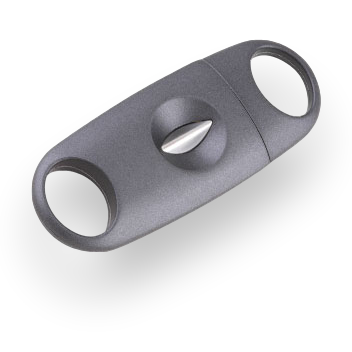Xikar VX Metal Guillotine Cut Double-Blade Cigar Cutter - Gunmetal - Exterior Front