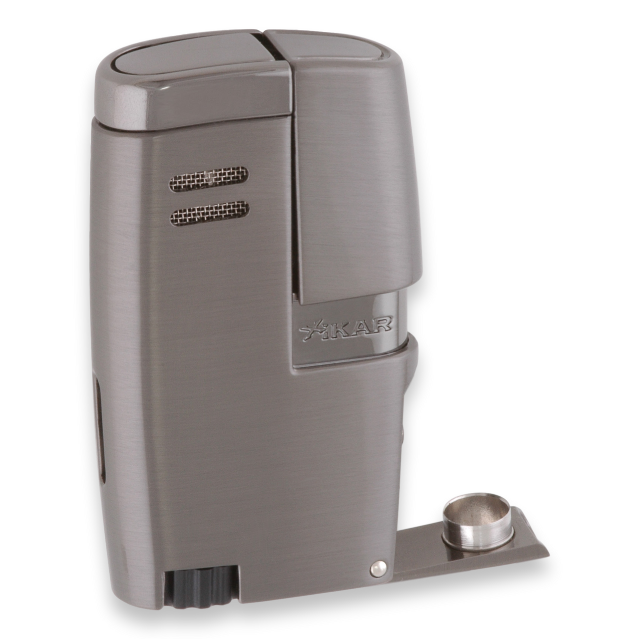 Xikar Vitara Torch Flame Double Jet Cigar Lighter - G2 - Exterior Front with Punch