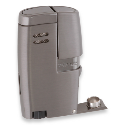 Xikar Vitara Torch Flame Double Jet Cigar Lighter - G2 - Exterior Front with Punch