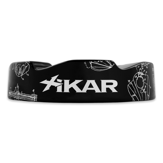 Xikar Wave Ceramic 6-Cigar Ashtray - Black - Exterior Front