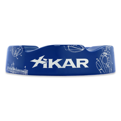 Xikar Wave Ceramic 6-Cigar Ashtray - Blue - Exterior Front