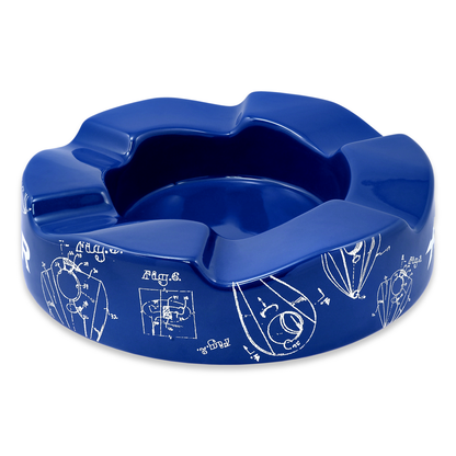 Xikar Wave Ceramic 6-Cigar Ashtray - Blue - Exterior Side 1
