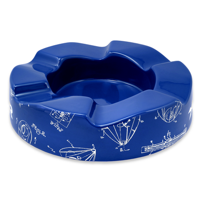 Xikar Wave Ceramic 6-Cigar Ashtray - Blue - Exterior Side 2