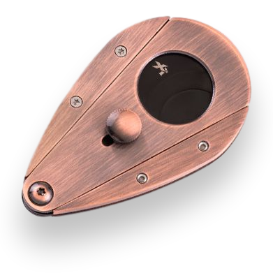 Xikar Xi3 Vintage Bronze Guillotine Cut Double-Blade Cigar Cutter - Exterior Front
