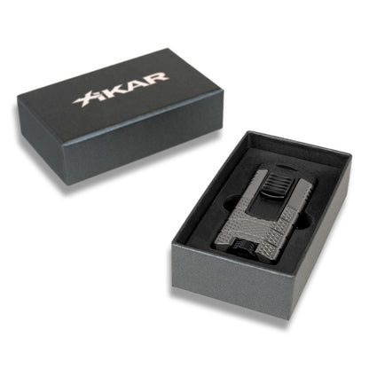 Xikar Tactical 3 Torch Flame Triple Jet Cigar Lighter - Gunmetal and Black - Box
