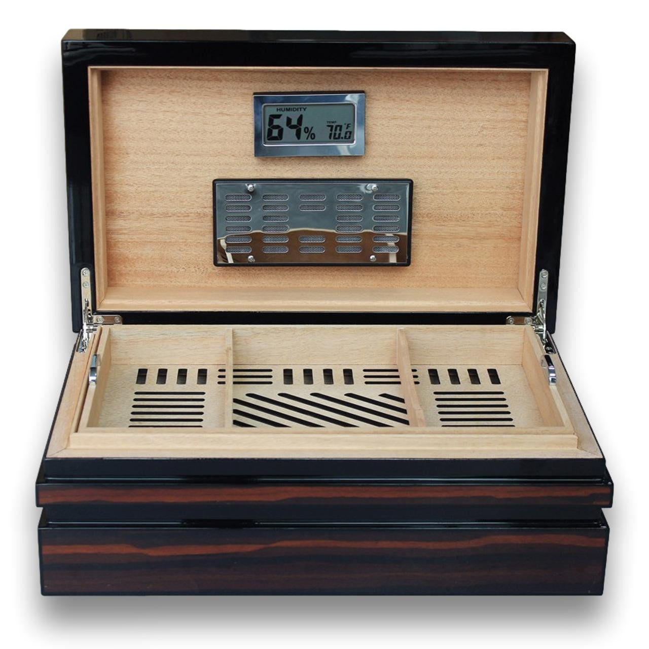 Prestige Bastionbloc 120-Cigar Desktop Humidor -  Front Lid Flipped Open