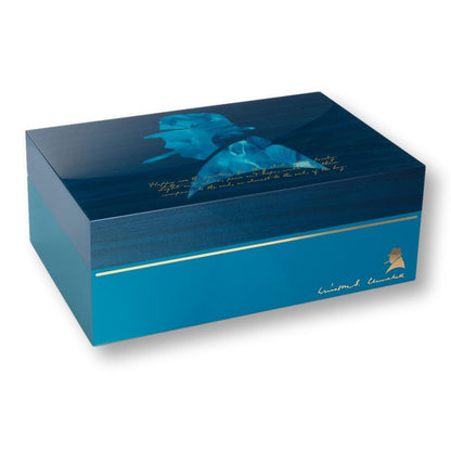 Davidoff Winston Churchill Ambassador Blue 80-Cigar Desktop Humidor