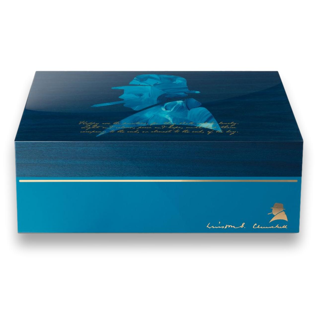 Davidoff Winston Churchill Ambassador Blue 80-Cigar Desktop Humidor