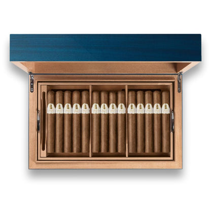 Davidoff Winston Churchill Ambassador Blue 80-Cigar Desktop Humidor