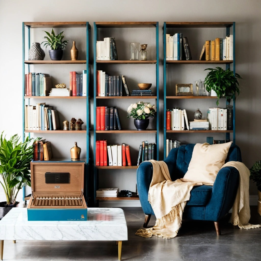 Davidoff Winston Churchill Ambassador Blue 80-Cigar Desktop Humidor