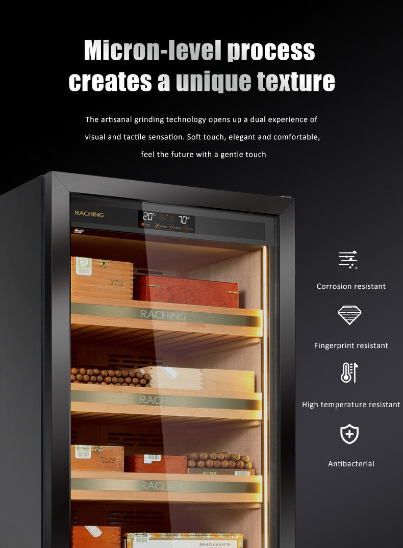 Raching MON3800A Climate Control Black Titanium Stainless Steel 1,800-Cigar Electric Humidor Specifications