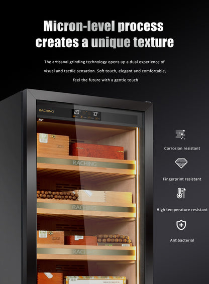 Raching MON3800A Climate Control Black Titanium Stainless Steel 1,800-Cigar Electric Humidor Specifications