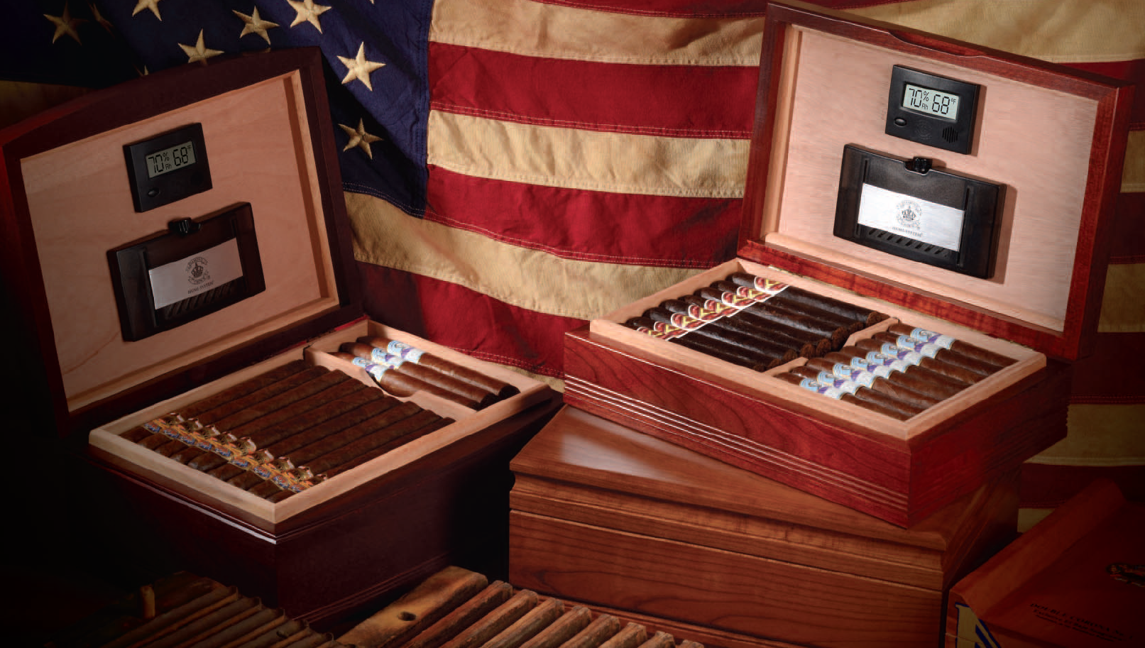 Diamond Crown American Series Cigar Humidors - Washington - Delaware - Jefferson