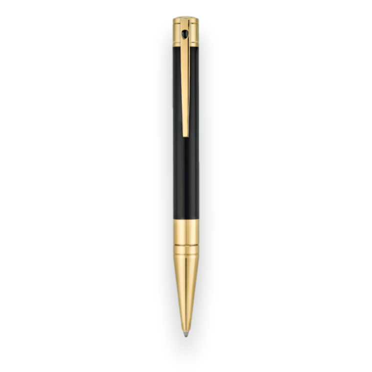Northwoods Humidors S.T. Dupont Black and Golden Ball Point Pen - D-Initial Collection